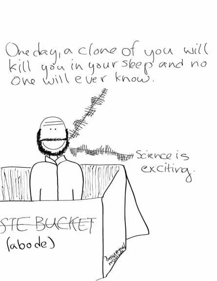 Original Hobo Beau artifact titled Clonicide, generated from the filename 06-06-08clonicide.jpg.