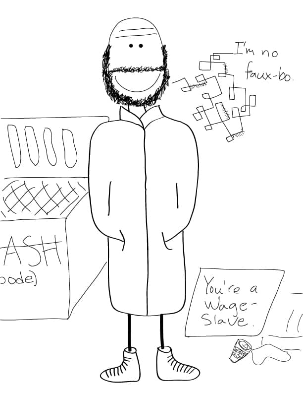 Original Hobo Beau artifact titled No Faux Bo, generated from the filename 06-06-08nofauxbo.jpg.