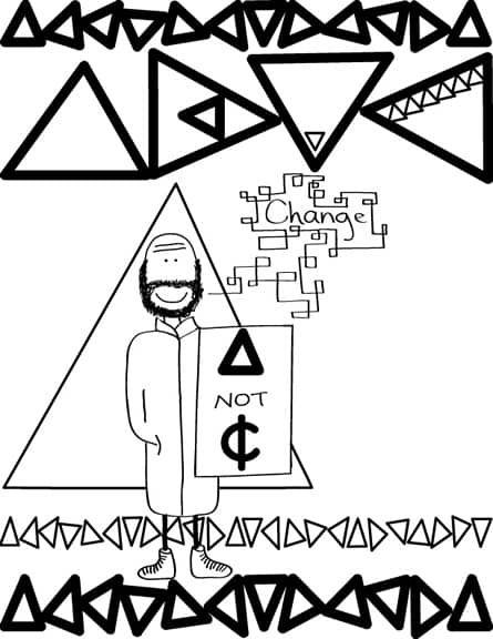 Original Hobo Beau artifact titled Change Not Change, generated from the filename 07-14-09changenotchange.jpg.