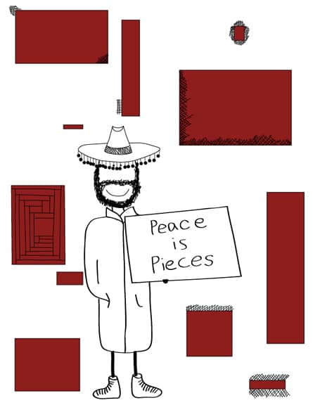 Original Hobo Beau artifact titled Peace Is Pieces, generated from the filename 08-22-09peaceispieces.jpg.